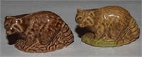 (2) Vtg Wade Whimsies Porcelain Raccoon Figures