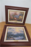 2 Framed Art Thomas Kinkade  17" x 14"