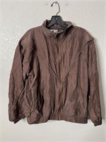 Vintage Brown Silk Bomber Jacket