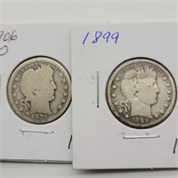 1899 & 1906 O BARBER QUARTERS