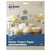 NEW - Avery Sticker Paper, Permanent Adhesive,