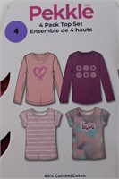 4PACK PEKKLE GIRL'S SHIRTS SIZE 4