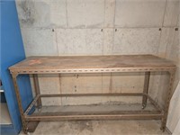 WOOD AND METAL WORK BENCH