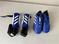 Size 12 Children's Soccer Cleats & Shin Guards