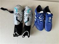 Size 3.5 Children's Soccer Cleats & Shin Guards