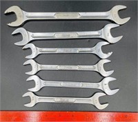 6 SnapOn Open End Wrenches