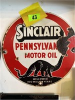 Sinclair motor oil, round metal sign