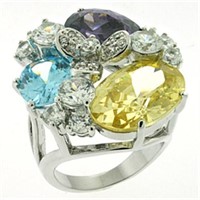 Beautiful 2.96ct Gemstone Cluster Cocktail Ring