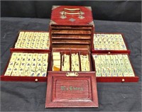 Antique Chinese Ma Chong Set in Case Mahjong