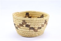 Small Vintage Native American Coiled Low Basket/Bo