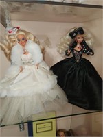2 Vintage Victorian Style Dolls on Stands, Approx