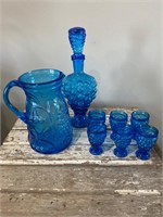 Veterinary Etruscan Decanter, glasses & pitcher