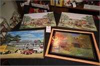 Framed Coca- Cola Prints 1 Missing Frame