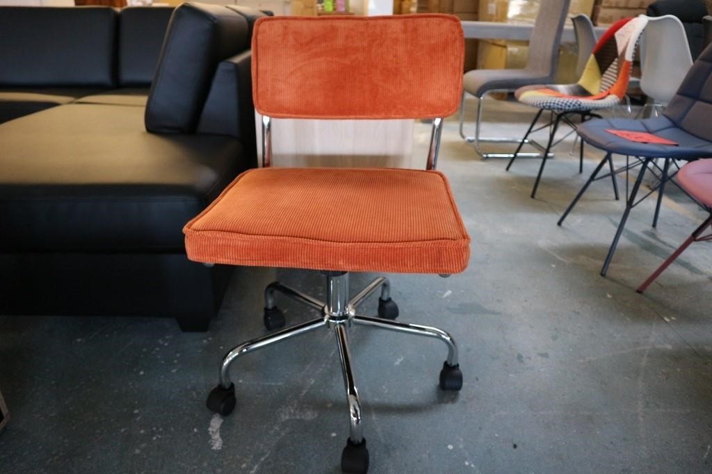 Retro kontor stol, orange stof. | Campen