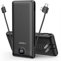 VEGER Portable Charger for iPhone Built in Cables