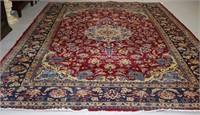 SEMI ANTIQUE KASHAN, GOOD OVERALL CONDITION, 9' X