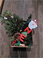 Box of miscellaneous christmas items