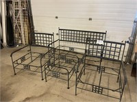 ROD IRON OUTDOOR CHESTERFIELD AND CHAIRS