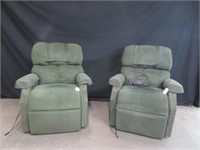 PR GREEN UPHOLSTERED ELECTRIC RECLINERS
