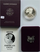 1993 PROOF SILVER EAGLE W BOX PAPERS