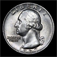 1967-p Washington Quarter 25c Grades GEM++ Unc