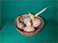 Basket with Gourds