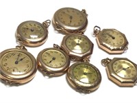 Group of 8 Antique Ladies Pocket Watches