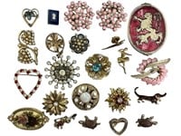 Vintage Floral Brooches Lot