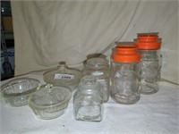 Bake-lite Glass bowls & lids, and vintage glass