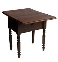 FRENCH MAHOGANY FINISH DROP LEAF SIDE TABLE