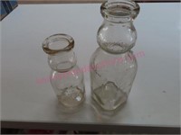 2 Antique Spriggs milk bottles (quart-pint)