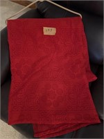 Red lacy table cloth  48" x 124"