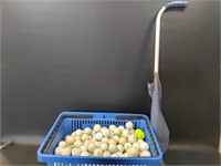 Golf Ball Retriever & Basket of Golf Balls