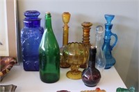 8 Pieces Vintage Glassware. Decanters