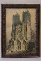 Hand Colored Etching of Cathedral