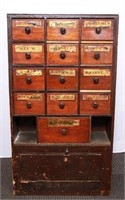English Mahogany Apothecary Chest Cabinet, 19th C.