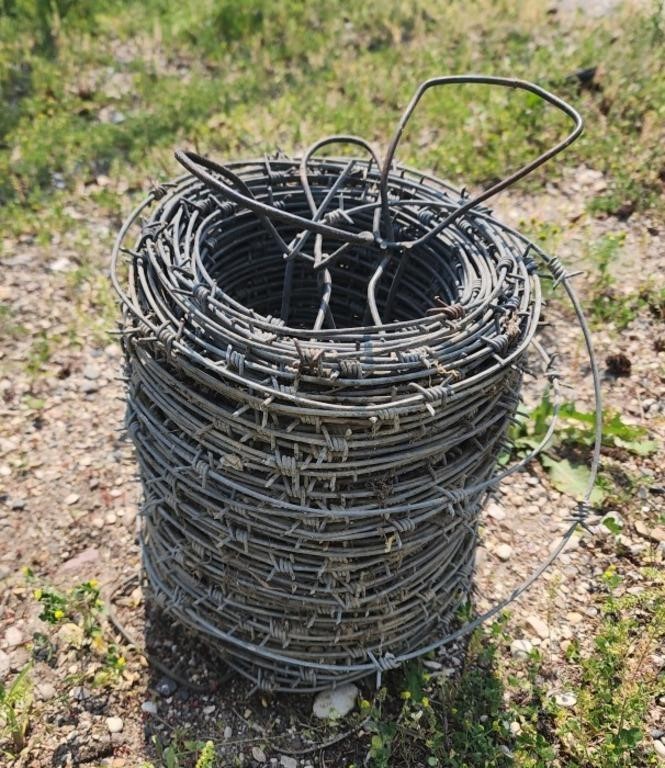 Partial roll of Barbed Wire