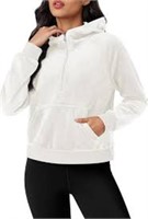 MAGCOMSEN Womens Hoodies Half-Zip Cropped Velour