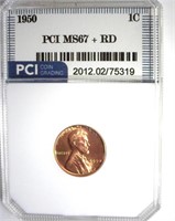 1950 Cent MS67+ RD LISTS $9000