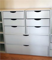 Two 3-drawer Plywood Storage Units & One 2-drawer