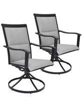 Set of 2 Steel Frame Swivel Dining Chair