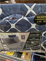 Queen 6 pcs Set bed sheet Set