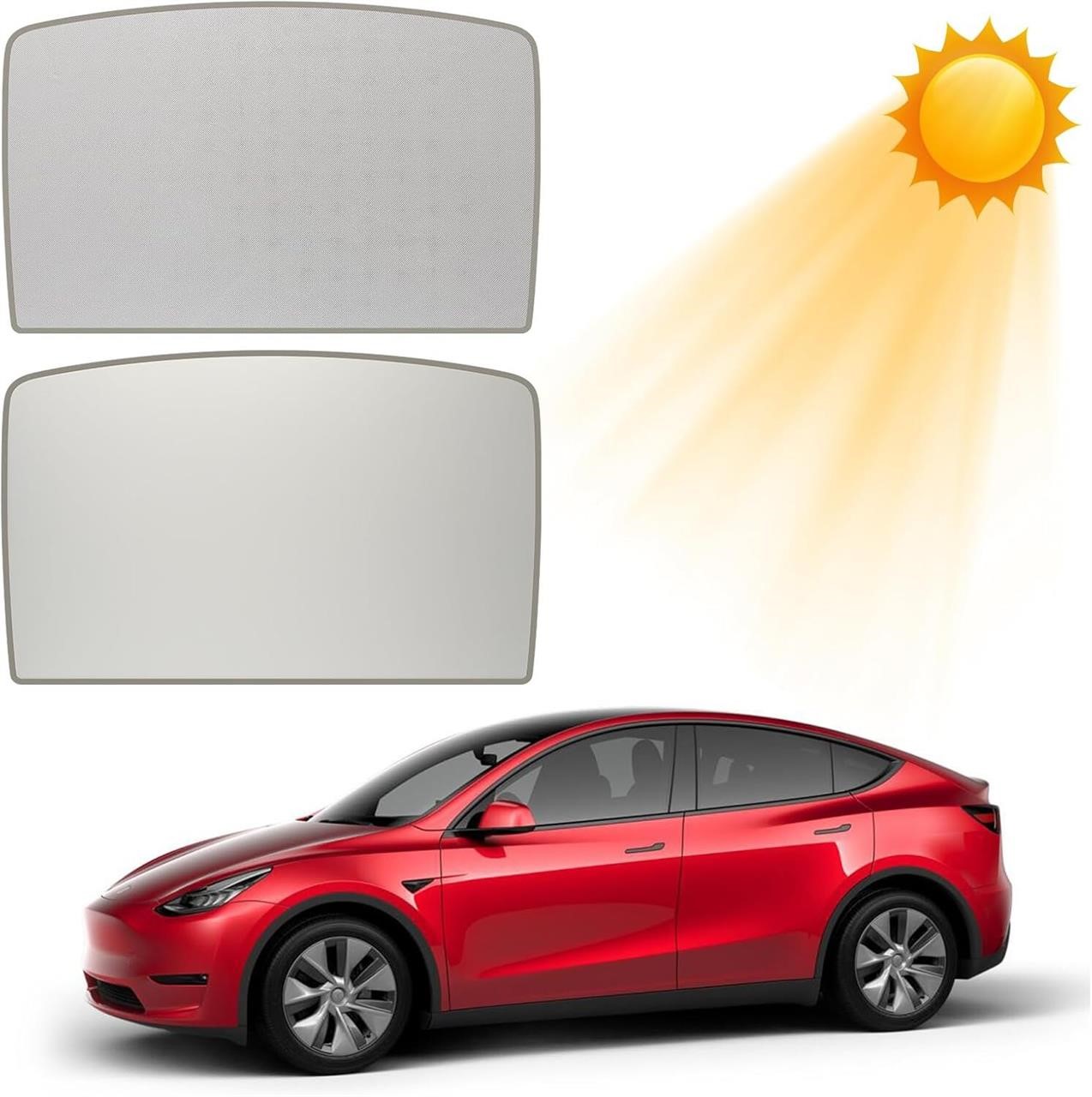 Tesla Model Y Roof Sunshade 2023  Set of 2 (Gray)