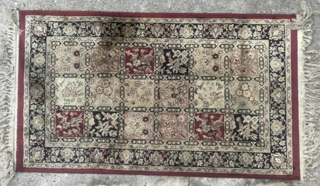 Red & Tan Handknotted Entry Rug