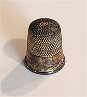 Size 6 Sterling Silver Thimble Star Mark On Top