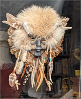 Robert Shields Feathered Mask In Shadowbox