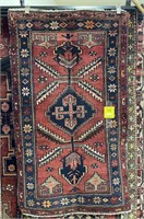 HAMDAN HAND KNOTTED WOOL ACCENT RUG 5'7" X 3'2"