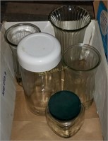 Lot Of Glass Vases Jar & Container