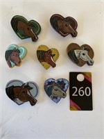 Hand Painted Wood Horse Pins