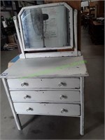 Vintage 3 Drawer Chest of Drawers w/ Mirror